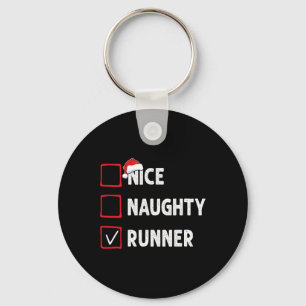 Nice Naughty Runner Running Womens Mens Funny Chri Schlüsselanhänger