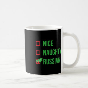 Nice Naughty Russisch Funny Uggli Weihnachten Kaffeetasse