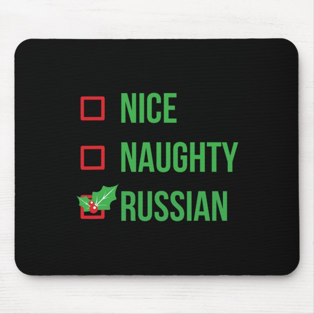 Nice Naughty Russisch Funny Uggli Weihnachten Mousepad (Vorne)