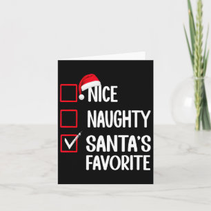 Nice Naughty Santa's Lieblings-Weihnachtsliste San Karte