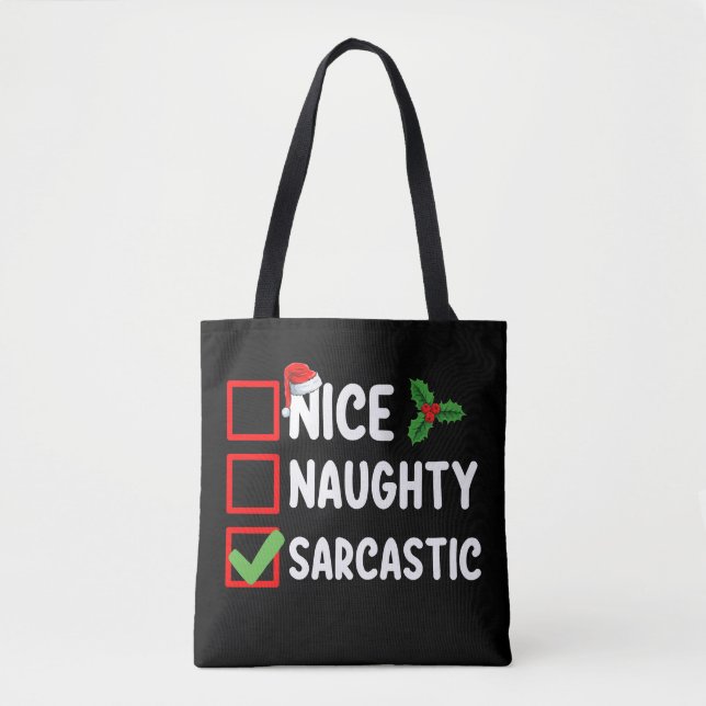 Nice Naughty Sarcastic Weihnachtsliste Sarcaso (Vorderseite)