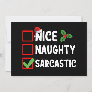 Nice Naughty Sarcastic Weihnachtsliste Sarcaso Einladung