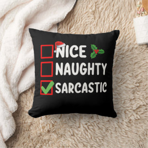 Nice Naughty Sarcastic Weihnachtsliste Sarcaso Kissen