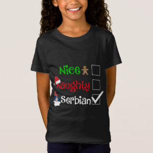 Nice Naughty serbischen Serb Matching Ugly Christm T-Shirt