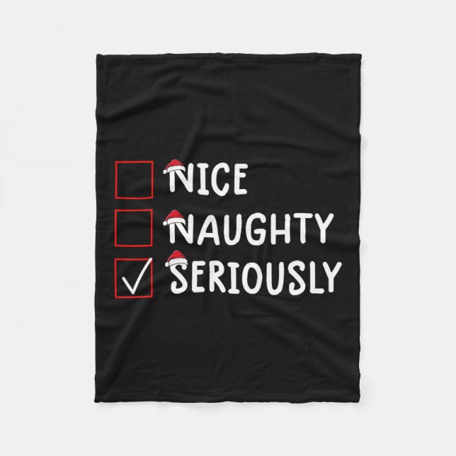 Nice Naughty Seriös Niedliche Weihnachten Fleecedecke (Vorderseite)