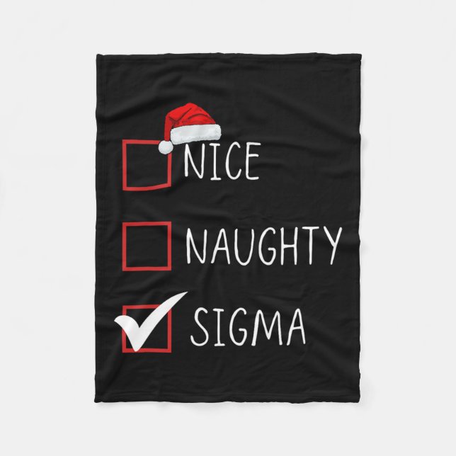 Nice Naughty Sigma List Santa Claus Funny Sarcasti Fleecedecke (Vorderseite)