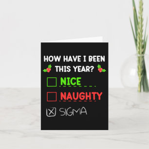 Nice Naughty Sigma Weihnachten Funny Gen Z For Boy Karte