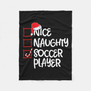 Nice Naughty Soccer Player Fun Fußball Weihnachten Fleecedecke
