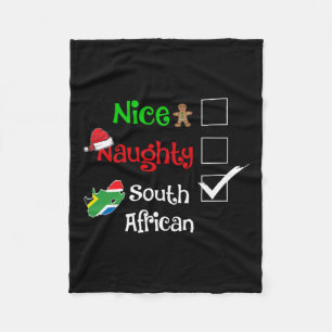 Nice Naughty South African Südafrika Weihnachten Fleecedecke