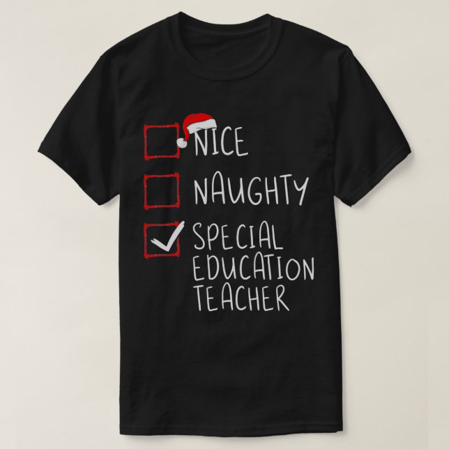 Nice Naughty Special Bildung Lehrer Weihnachten L T-Shirt (Design vorne)
