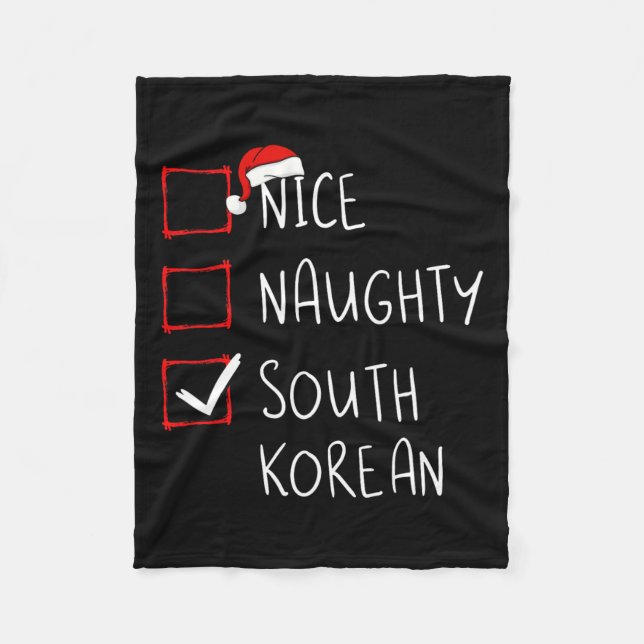 Nice Naughty Südkoreas Weihnachten Südkorea Er Fleecedecke (Vorderseite)