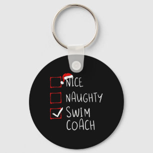 Nice Naughty Swim Coach Weihnachtsliste Weihnachte Schlüsselanhänger
