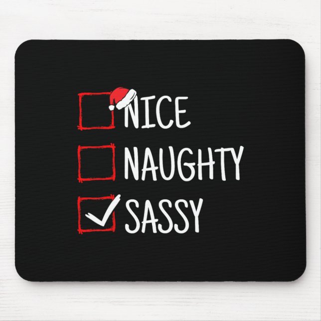 Nice Naughty Sy Funny Christmas Mousepad (Vorne)