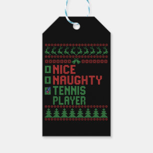 Nice Naughty Tennis Player Funny Christmas Geschen Geschenkanhänger
