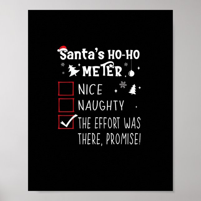 Nice Naughty The Was There Promise Christmas  Poster (Vorne)