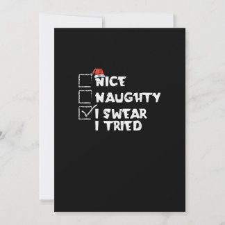 Nice Naughty Tried My Best Holiday Humor Feiertagskarte