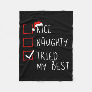 Nice Naughty Trip My Best Christmas List Xmas San Fleecedecke
