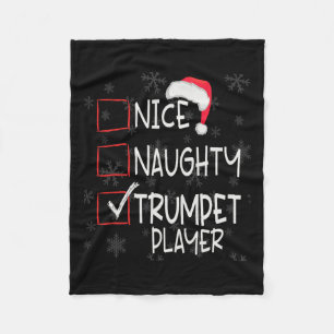 Nice Naughty Trumpet Player List Weihnachten Weihn Fleecedecke