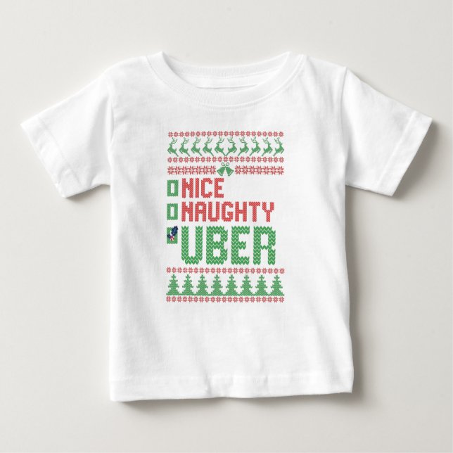Nice Naughty Uber Funny Christmas Matching Geschen Baby T-shirt (Vorderseite)