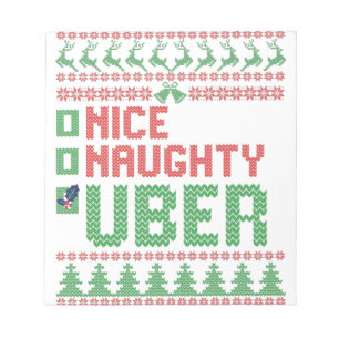 Nice Naughty Uber Funny Christmas Matching Geschen Notizblock