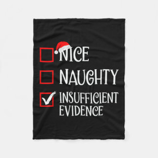 Nice Naughty Ungenügend Beweise Funny Christmas Fleecedecke