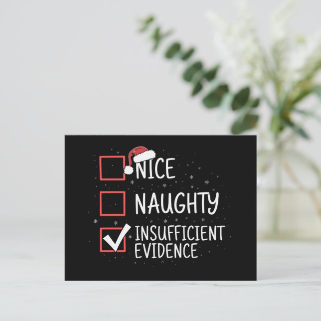 Nice Naughty Ungenügend Beweise Weihnachten Funny  (Stehend Vorderseite)