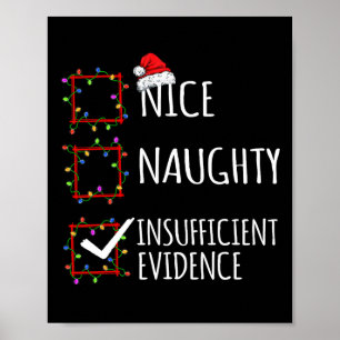 Nice Naughty Ungenügend Beweise Weihnachtsliste Poster