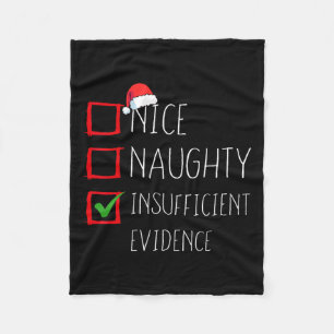 Nice Naughty ungenügende Beweise Weihnachten Weihn Fleecedecke