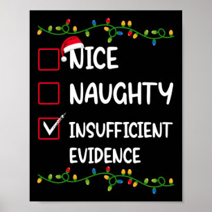 Nice Naughty ungenügender Beweis Weihnachten Poster