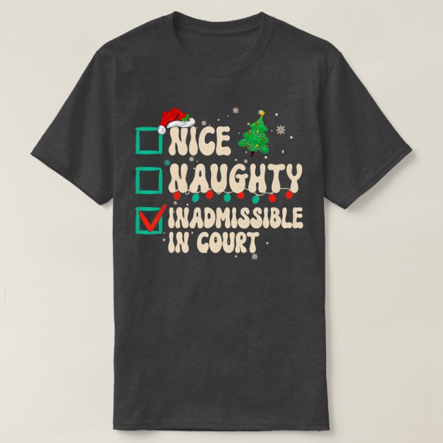 Nice naughty unzulässig in der Weihnachtsfeier des T-Shirt (Design vorne)