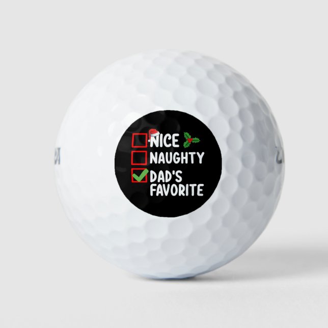 Nice Naughty Vaters Lieblingsweihnachtsfamilie Golfball (Vorderseite)