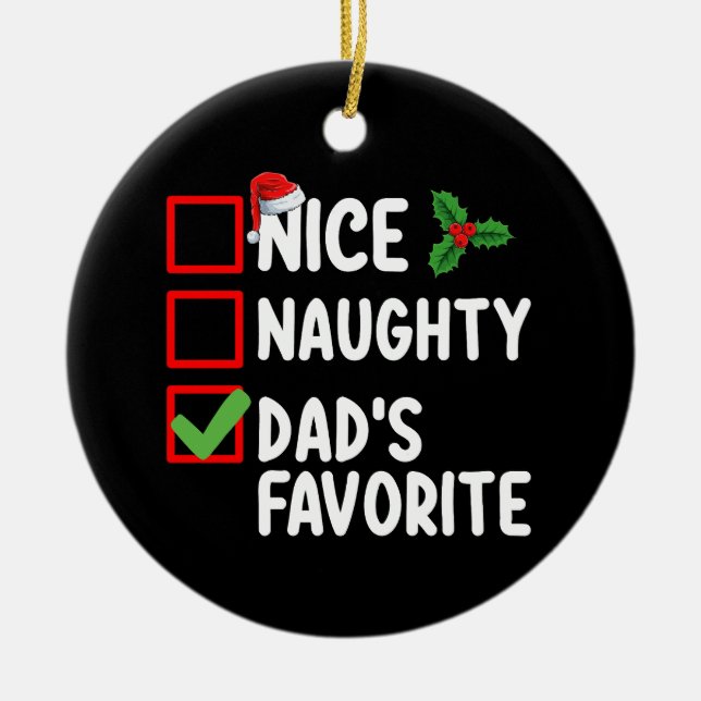 Nice Naughty Vaters Lieblingsweihnachtsfamilie Keramik Ornament (Vorne)