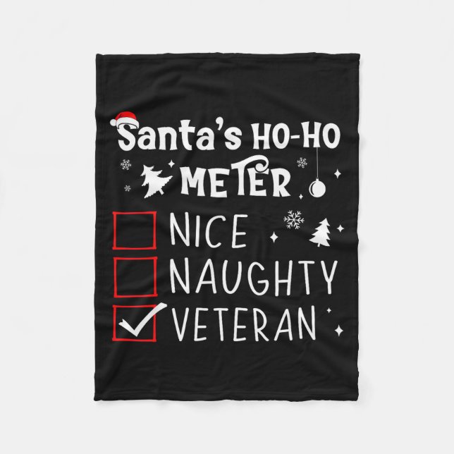 Nice Naughty Veteran Christmas List Santa Military Fleecedecke (Vorderseite)