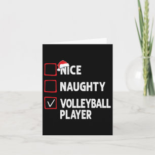 Nice Naughty Volleyball Player Boys Christmas Girl Karte