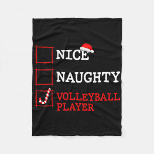 Nice Naughty Volleyll Player Weihnachten Weihnacht Fleecedecke