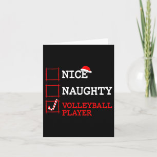 Nice Naughty Volleyll Player Weihnachten Weihnacht Karte
