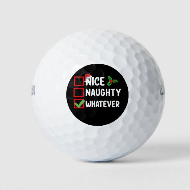 Nice Naughty Was auch immer lustige Weihnachtsfeie Golfball (Vorderseite)