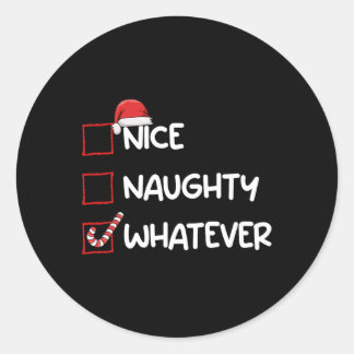 Nice Naughty Was Weihnachten Liste Weihnachten Wei Runder Aufkleber
