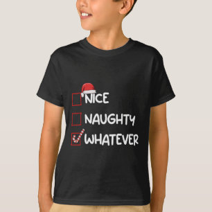 Nice Naughty Was Weihnachten Liste Weihnachten Wei T-Shirt