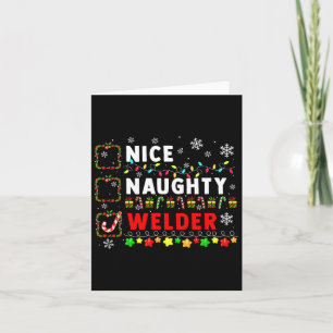 Nice Naughty Welder Christmas Colorful Matching Jo Karte
