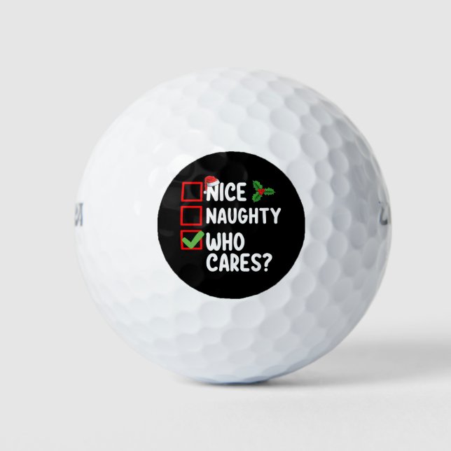 Nice Naughty Who Cares Christmas List Family Golfball (Vorderseite)