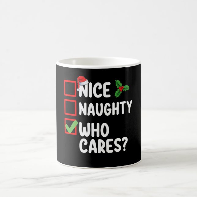 Nice Naughty Who Cares Christmas List Family Kaffeetasse (Mittel)