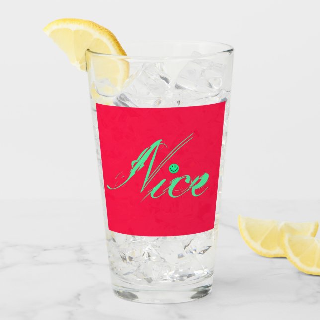 Nice neon Happy face – Happiness – smiling face Glas (Vorderseite Ice)