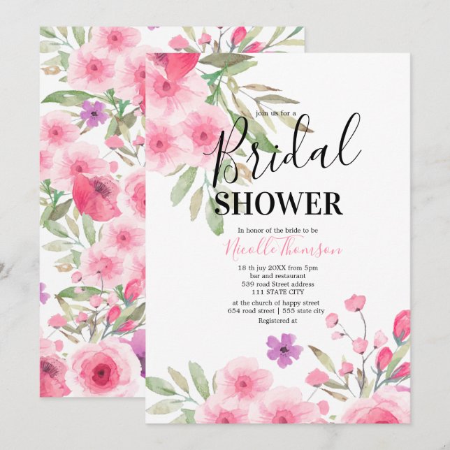 Nice pastel colored illustration of einladung (Vorne/Hinten)