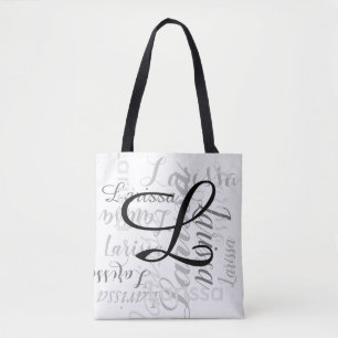 nice pattern of custom name and initial on white