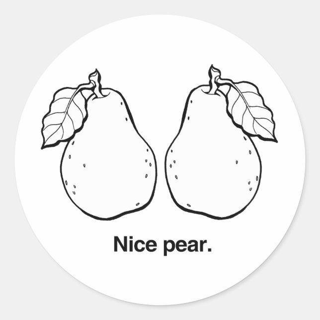 NICE PEAR -.png Runder Aufkleber (Vorderseite)
