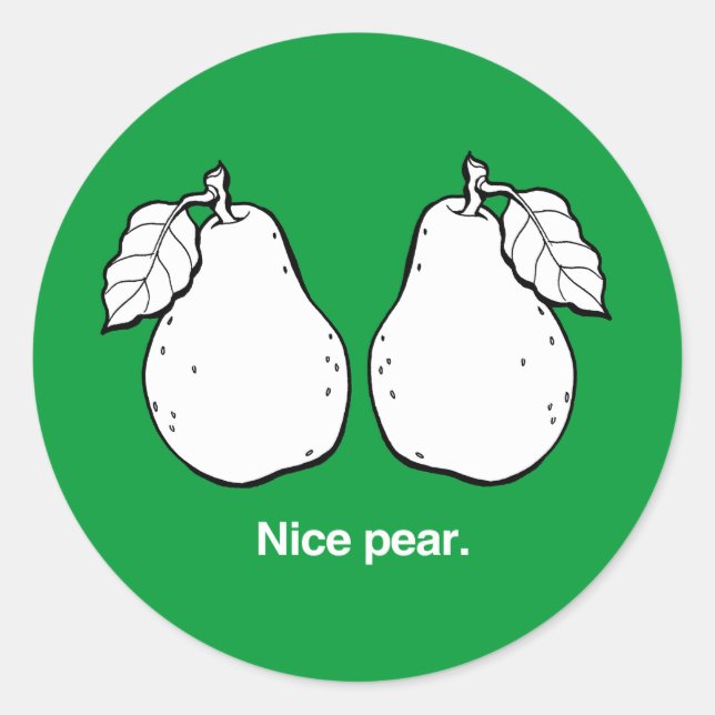 NICE PEAR - WEISS -.pnng Runder Aufkleber (Vorderseite)