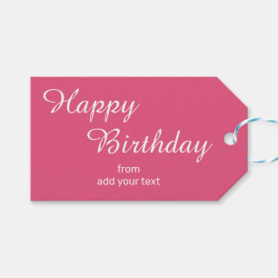 Nice Pink Birthday Geschenketiketten Geschenkanhänger