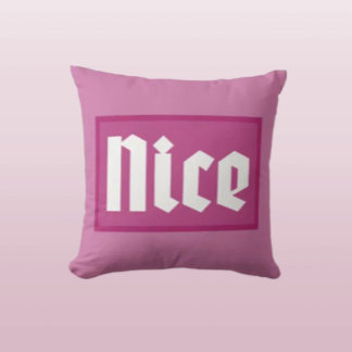 Nice Pink Box Typography Throw Pillow Kissen