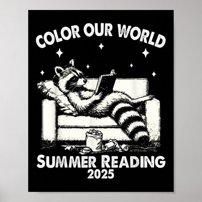 Nice Raccoon Buch Lover Summer Reading 2025 Poster (Vorne)